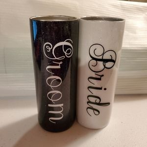 Bride and Groom Tumbler Set